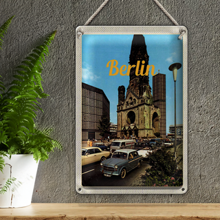 Blechschild Reise 20x30cm Berlin Deutschland Antik Gemälde Reise