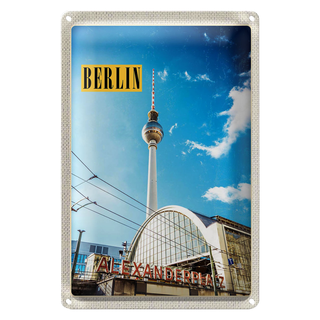 Blechschild Reise 20x30cm Berlin Deutschland Fernsehturm Trip