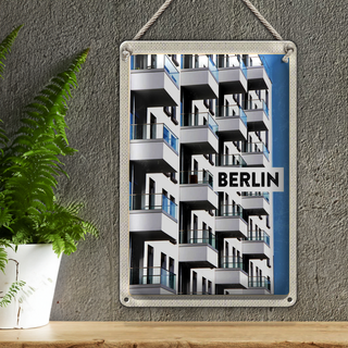 Blechschild Reise 20x30cm Berlin Deutschland Neu Gebäude Trip