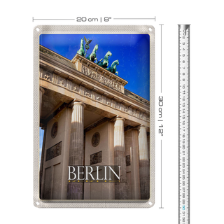 Blechschild Reise 20x30cm Berlin Deutschland Brandenburger Trip