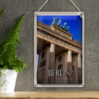 Blechschild Reise 20x30cm Berlin Deutschland Brandenburger Trip