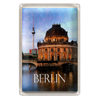 Blechschild Reise 20x30cm Berlin Deutschland Porträt Fluss