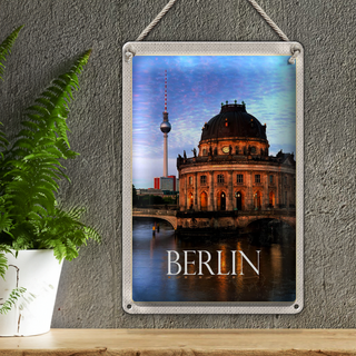 Blechschild Reise 20x30cm Berlin Deutschland Porträt Fluss