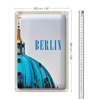 Blechschild Reise 20x30cm Berlin Deutschland Kirche