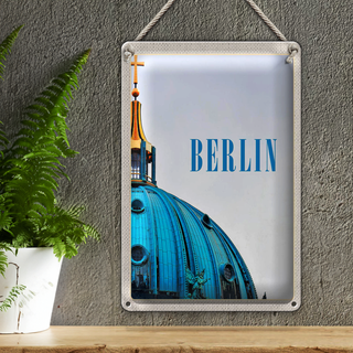 Blechschild Reise 20x30cm Berlin Deutschland Kirche