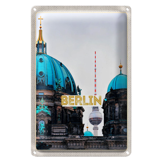 Blechschild Reise 20x30cm Berlin Deutschland Fernseht.