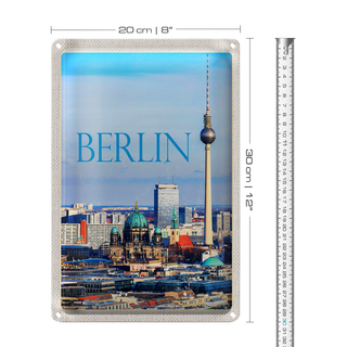 Blechschild Reise 20x30cm Berlin Deutschland Aussicht Stadt