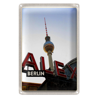Blechschild Reise 20x30cm Berlin Deutschland Alex Fernsehturm Schild