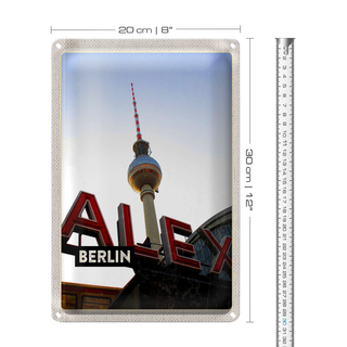 Blechschild Reise 20x30cm Berlin Deutschland Alex Fernsehturm Schild