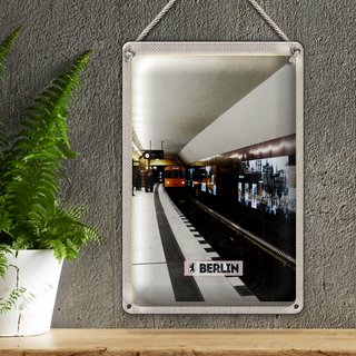 Blechschild Reise 20x30cm Berlin Deutschland U-Bahn