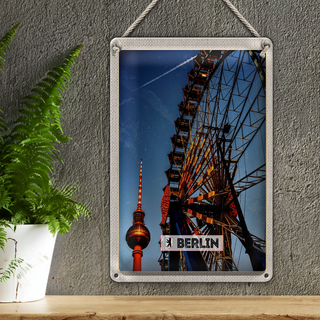 Blechschild Reise 20x30cm Berlin Deutschland Kirmes
