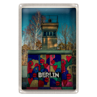 Blechschild Reise 20x30cm Berlin Deutschland Bunt Gemälde
