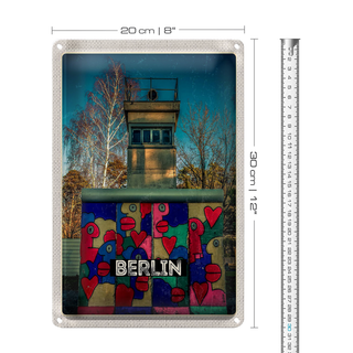 Blechschild Reise 20x30cm Berlin Deutschland Bunt Gemälde