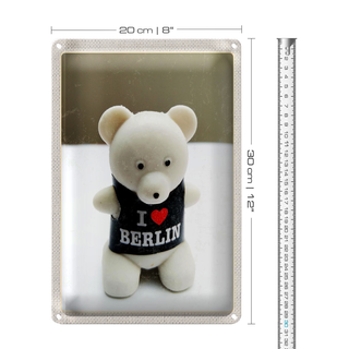 Blechschild Reise 20x30cm Berlin Deutschland Eisbär Knut
