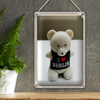 Blechschild Reise 20x30cm Berlin Deutschland Eisbär Knut