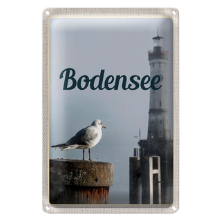 Blechschild Reise 20x30cm Bodensee Deutschland Leuchtturm