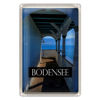 Blechschild Reise 20x30cm Bodensee Deutschland Aussicht auf See