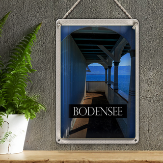 Blechschild Reise 20x30cm Bodensee Deutschland Aussicht auf See