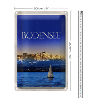Blechschild Reise 20x30cm Bodensee Deutschland Bot See