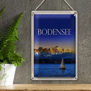 Blechschild Reise 20x30cm Bodensee Deutschland Bot See