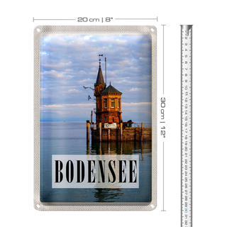 Blechschild Reise 20x30cm Bodensee Deutschland Haus See