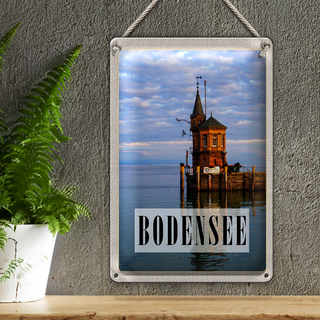 Blechschild Reise 20x30cm Bodensee Deutschland Haus See