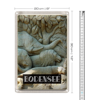 Blechschild Reise 20x30cm Bodensee Deutschland Tiere Statue