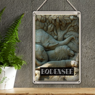 Blechschild Reise 20x30cm Bodensee Deutschland Tiere Statue