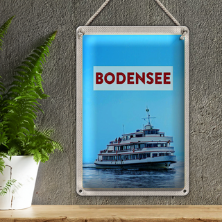 Blechschild Reise 20x30cm Bodensee Deutschland Schiff auf See