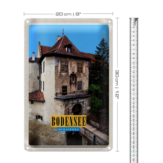 Blechschild Reise 20x30cm Bodensee Deutschland Meersburg