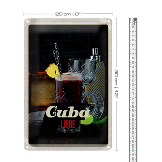 Blechschild Reise 20x30cm Cuba Karibik Urlaub Getränke Libre