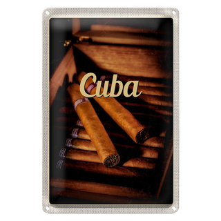 Blechschild Reise 20x30cm Cuba Karibik Cubanische Zigarette