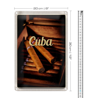 Blechschild Reise 20x30cm Cuba Karibik Cubanische Zigarette