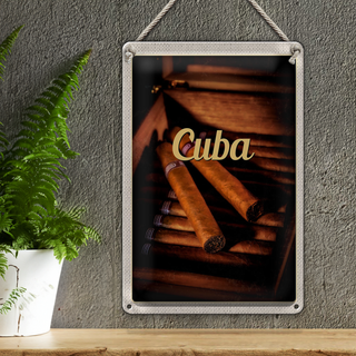 Blechschild Reise 20x30cm Cuba Karibik Cubanische Zigarette