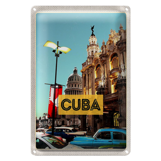 Blechschild Reise 20x30cm Cuba Karibik Innenstadt Urlaub
