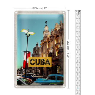Blechschild Reise 20x30cm Cuba Karibik Innenstadt Urlaub