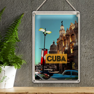 Blechschild Reise 20x30cm Cuba Karibik Innenstadt Urlaub