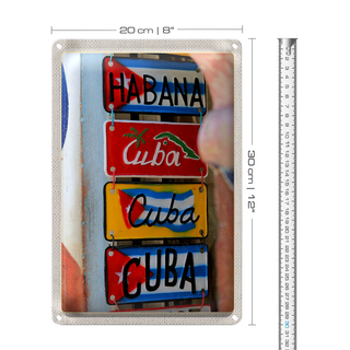 Blechschild Reise 20x30cm Cuba  Karibik Habana Reiseziel