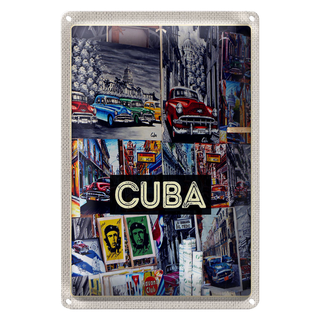 Blechschild Reise 20x30cm Cuba Karibik Freiheit Stadt Gemälde