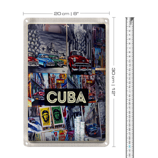 Blechschild Reise 20x30cm Cuba Karibik Freiheit Stadt Gemälde
