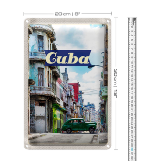 Blechschild Reise 20x30cm Cuba Karibik Gemälde Urlaub