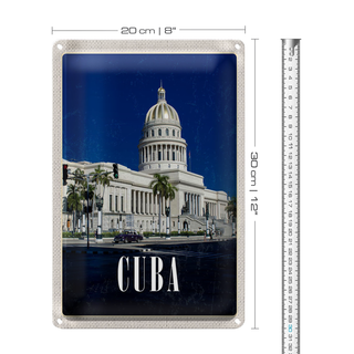 Blechschild Reise 20x30cm Cuba Karibik Gemälde Sehenswürdigkeit