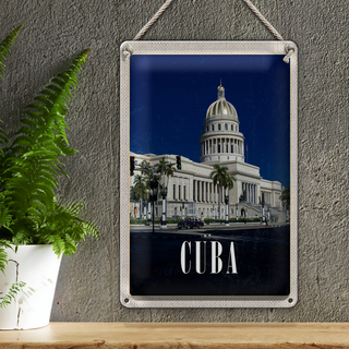 Blechschild Reise 20x30cm Cuba Karibik Gemälde Sehenswürdigkeit