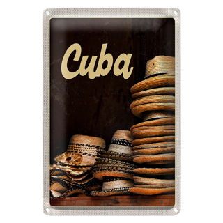 Blechschild Reise 20x30cm Cuba Karibik Hut Urlaub Ferien