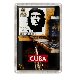 Blechschild Reise 20x30cm Cuba Karibik Che Guevara Demokratie