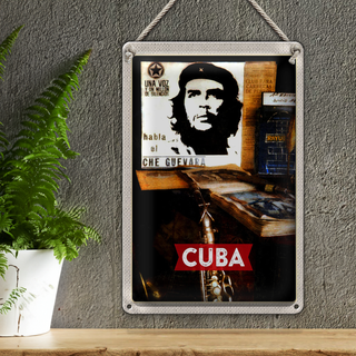Blechschild Reise 20x30cm Cuba Karibik Che Guevara Demokratie