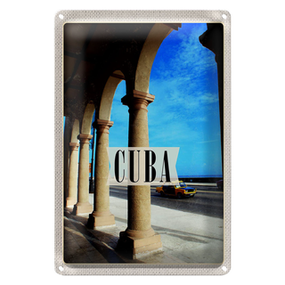 Blechschild Reise 20x30cm  Cuba Karibik  Straße Auto Gemälde
