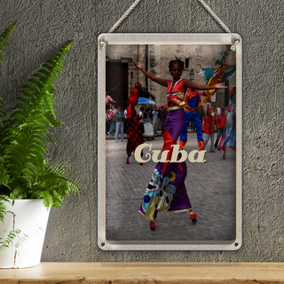 Blechschild Reise 20x30cm Cuba Karibik Afro tanz Festival bunt