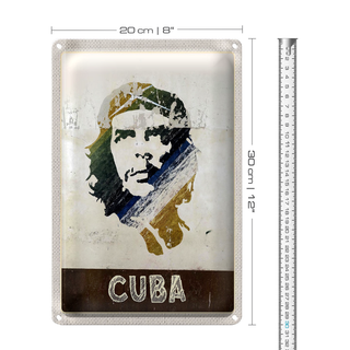 Blechschild Reise 20x30cm Cuba Karibik Che Guevara Frieden