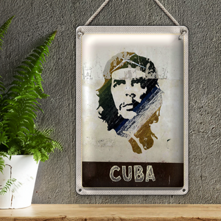 Blechschild Reise 20x30cm Cuba Karibik Che Guevara Frieden
